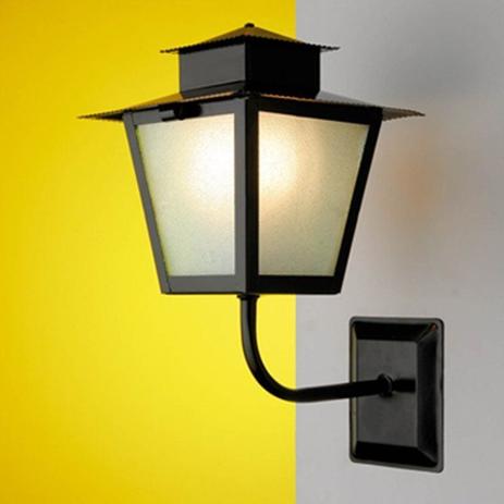 Arandela Colonial Quadrada Médiabraço para cima 01 E27 - Preto - Ideal iluminação Menor preço em Arandela Colonial Quadrada Médiabraço para cima 01 E27 - Preto - Ideal iluminação