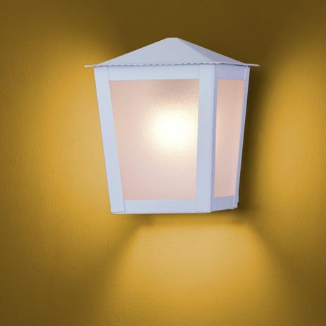 Arandela Colonial Quadrada Meia Face 01 E27 - Branco - Ideal iluminação Menor preço em Arandela Colonial Quadrada Meia Face 01 E27 - Branco - Ideal iluminação