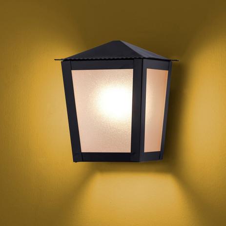 Arandela Colonial Quadrada Meia Face 01 E27 - Preto - Ideal iluminação Menor preço em Arandela Colonial Quadrada Meia Face 01 E27 - Preto - Ideal iluminação