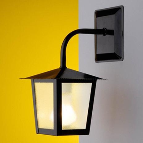 Arandela Colonial Quadrada Pequena 01 E27 - Preto - Ideal iluminação Menor preço em Arandela Colonial Quadrada Pequena 01 E27 - Preto - Ideal iluminação