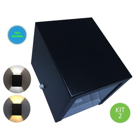 Arandela De Parede E Muro Externa 2 Fachos Preta + Lâmpada Led 110V KIT 2 - Bady lux Menor preço em Arandela De Parede E Muro Externa 2 Fachos Preta + Lâmpada Led 110V KIT 2 - Bady lux
