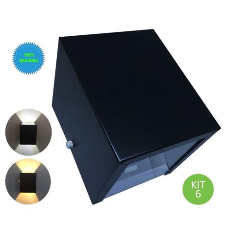 Arandela De Parede E Muro Externa 2 Fachos Preta + Lâmpada Led 220V KIT 6 - Power xl Menor preço em Arandela De Parede E Muro Externa 2 Fachos Preta + Lâmpada Led 220V KIT 6 - Power xl