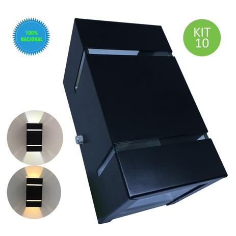 Arandela De Parede E Muro Externa Frisada Preta + Lâmpada Led 110V Kit 10 - Bady lux Menor preço em Arandela De Parede E Muro Externa Frisada Preta + Lâmpada Led 110V Kit 10 - Bady lux