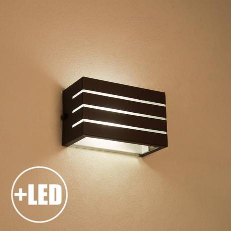 Arandela Frisada Luminária Marrom Muro Parede Externa + Led G9 6000k - Lcg eletro Menor preço em Arandela Frisada Luminária Marrom Muro Parede Externa + Led G9 6000k - Lcg eletro