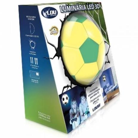 Arandela LDU 3D Bola de Futebol Verde-Amarela Menor preço em Arandela LDU 3D Bola de Futebol Verde-Amarela