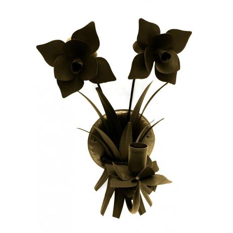 Arandela Luminária de Parede Área Externa Decorativa com Flores de Ferro - Libertas rosas artesanato Menor preço em Arandela Luminária de Parede Área Externa Decorativa com Flores de Ferro - Libertas rosas artesanato