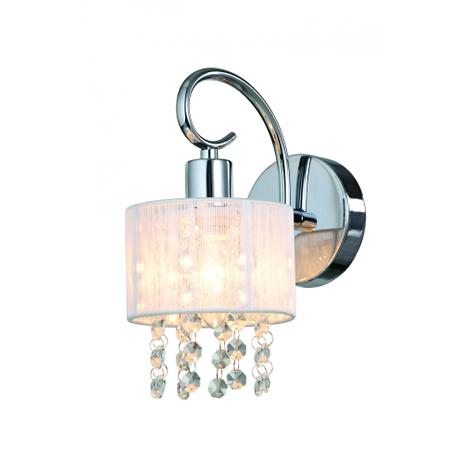 Arandela Parede de Cristal e Cúpula Seda Branco Sirius - Bella light Menor preço em Arandela Parede de Cristal e Cúpula Seda Branco Sirius - Bella light