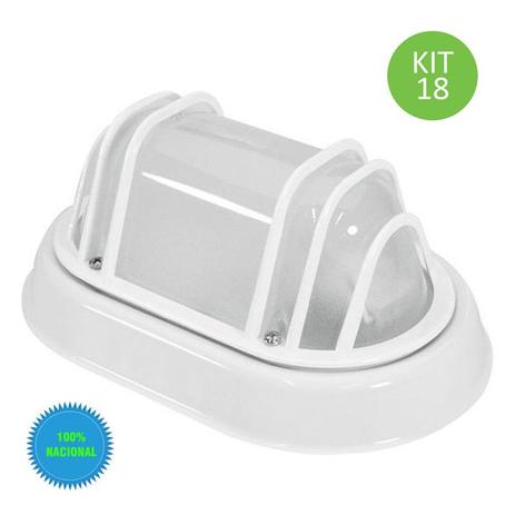 Arandela tipo Tartaruga E27 Prova DÁgua Branco Kit 18 - Taschibra Menor preço em Arandela tipo Tartaruga E27 Prova DÁgua Branco Kit 18 - Taschibra