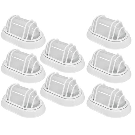 Arandela tipo Tartaruga E27 Prova DÁgua Branco Kit 8 - Taschibra Menor preço em Arandela tipo Tartaruga E27 Prova DÁgua Branco Kit 8 - Taschibra