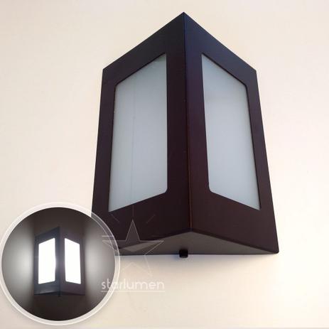 Arandela triangular em alumínio E27 Marrom + Lâmpada LED 12W 6000K st532 - Starlumen é boa?