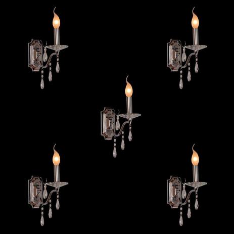 Arandela tropical cristal 1 lampada e-14 05 unidades - Home line Menor preço em Arandela tropical cristal 1 lampada e-14 05 unidades - Home line