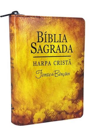 ARC045HLMFBZ - Bíblia Sagrada - Harpa Cristã - Fonte de Bênçãos - Zíper - Flores Amarela - Sociedade bíblica do brasil é boa?