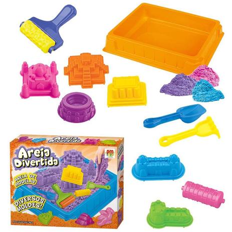 Areia de modelar massinha divertida castelo com acessorios 6 moldes 3 sacos de areias - Gimp Menor preço em Areia de modelar massinha divertida castelo com acessorios 6 moldes 3 sacos de areias - Gimp