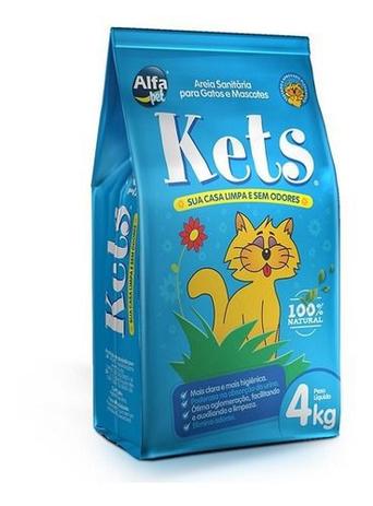 Areia Sanitária Para Gatos Kets Tradicional 4kg (com Nf) - Alfa Pet Menor preço em Areia Sanitária Para Gatos Kets Tradicional 4kg (com Nf) - Alfa Pet