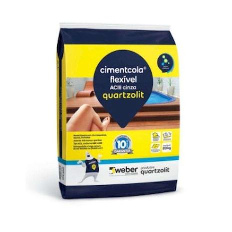 Argamassa AC3 Flexível Cinza 20kg - Quartzolit Menor preço em Argamassa AC3 Flexível Cinza 20kg - Quartzolit