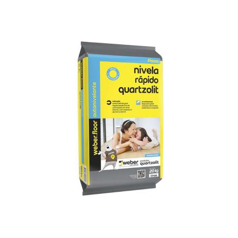 Argamassa Autonivelante Nivela Rápido Cinza 20kg - Quartzolit Menor preço em Argamassa Autonivelante Nivela Rápido Cinza 20kg - Quartzolit