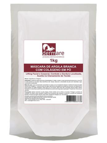 Argila Branca com Colágeno 1Kg Dermare Menor preço em Argila Branca com Colágeno 1Kg Dermare