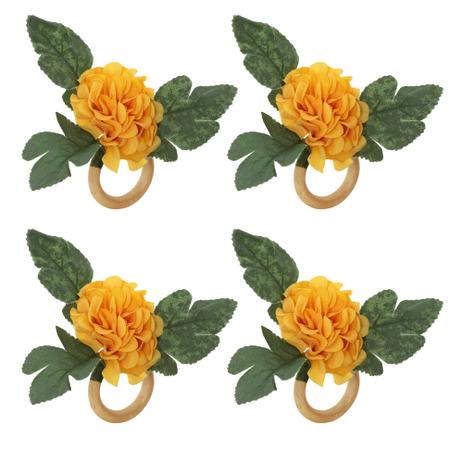 Argola Guardanapo Auguri Casa Flor Amarelo 4PÇS - 31587 Menor preço em Argola Guardanapo Auguri Casa Flor Amarelo 4PÇS - 31587