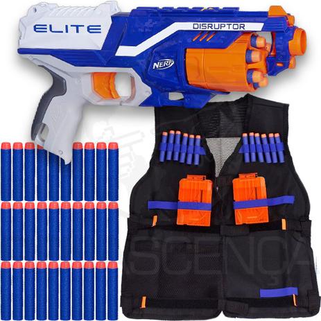 Lançador Nerf Volt + Colete + Pulseira + 30 Dardos Brinquedo na