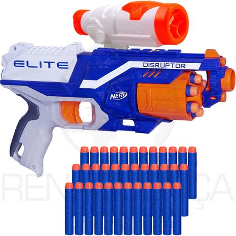 Arma Brinquedo Pistola Nerf + Pulseira + Scope + 30 Dardos