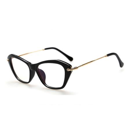 Armação de Óculos p/ Grau Feminino Gatinho Geométrico Preto - Ilook Menor preço em Armação de Óculos p/ Grau Feminino Gatinho Geométrico Preto - Ilook