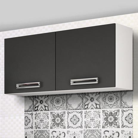 Armário Aéreo 2 Portas de Abrir Topázio CHF Branco / Preto Menor preço em Armário Aéreo 2 Portas de Abrir Topázio CHF Branco / Preto