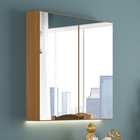 Armário Aéreo 86x90cm 2 Portas Com LEDs MDF Com Espelho TB81L Dalla Costa Menor preço em Armário Aéreo 86x90cm 2 Portas Com LEDs MDF Com Espelho TB81L Dalla Costa