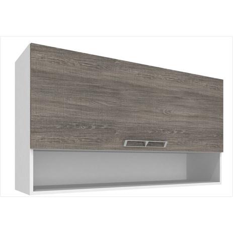 Menor preço em Armário Aéreo Basculante 120 cm com Nicho CZ413 Branco Rústico - Art In Móveis