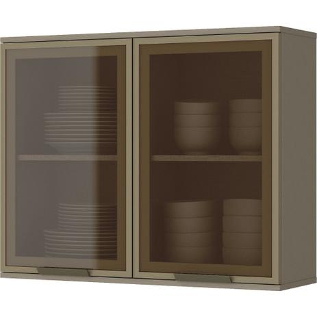 Armário Aéreo Connect C55 2 Portas de Vidro 80 cm Henn Menor preço em Armário Aéreo Connect C55 2 Portas de Vidro 80 cm Henn