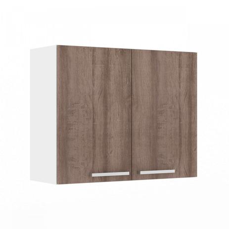 Armário Aéreo Duplo 80cm Cozinha Verona Movelbento Branco/Rústico Menor preço em Armário Aéreo Duplo 80cm Cozinha Verona Movelbento Branco/Rústico