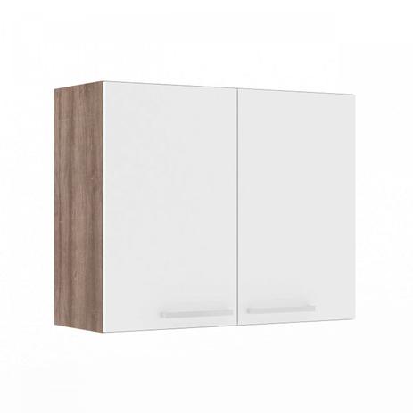 Armário Aéreo Duplo 80cm Cozinha Verona Movelbento Rústico/Branco Menor preço em Armário Aéreo Duplo 80cm Cozinha Verona Movelbento Rústico/Branco