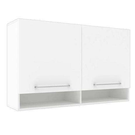 Armário Aéreo Duplo Zanzini Color 2 Portas 2 Nichos Branco - Zanzini móveis Menor preço em Armário Aéreo Duplo Zanzini Color 2 Portas 2 Nichos Branco - Zanzini móveis