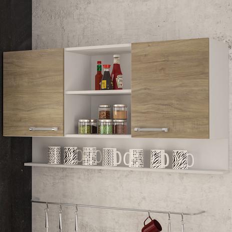 Armário Aéreo Floripa Com Porta Condimentos Branco BP/Carvalho Ff - Politorno é boa?