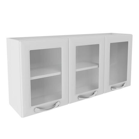 Armário Aéreo Itatiaia Premium IPV3-120 NG 3 Portas Vidro Branco - Itatiaia móveis Menor preço em Armário Aéreo Itatiaia Premium IPV3-120 NG 3 Portas Vidro Branco - Itatiaia móveis