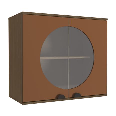 Armário Aéreo Kappesberg Pop 80cm 2 Portas Jacarandá/Terracota Menor preço em Armário Aéreo Kappesberg Pop 80cm 2 Portas Jacarandá/Terracota