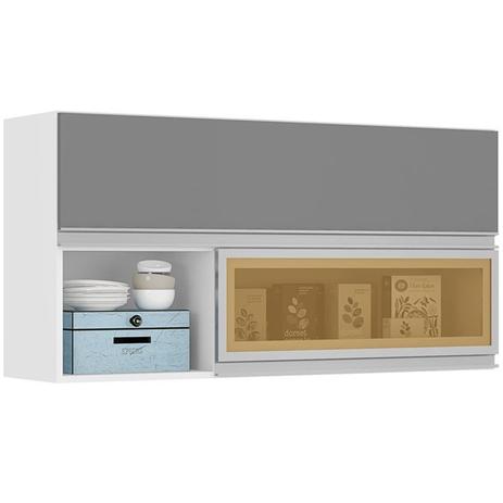 Armário Aéreo Modulado 02 Portas Basculantes Evidence 120 CM Branco Prata Poliman é boa?