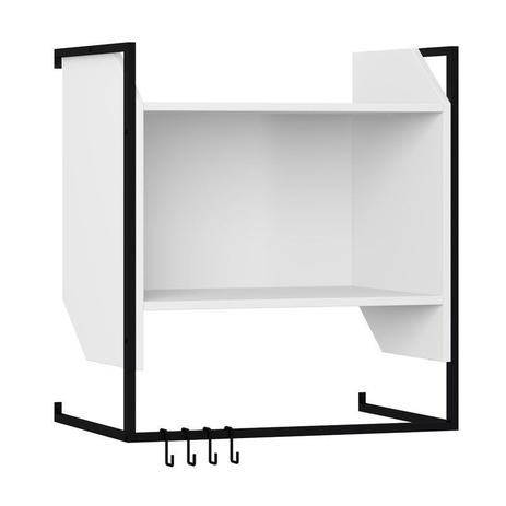 Armário Aéreo Soul 1008 com Suporte e Ganchos Branco - BE Mobiliário Menor preço em Armário Aéreo Soul 1008 com Suporte e Ganchos Branco - BE Mobiliário