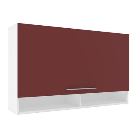 Armário Aéreo Zanzini Color 1 Porta Basculante 2 Nichos Branco/Bordô - Zanzini móveis Menor preço em Armário Aéreo Zanzini Color 1 Porta Basculante 2 Nichos Branco/Bordô - Zanzini móveis