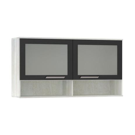Armário Americano Luciane 120 cm Samia 2 Portas com Vidro Pet e Nicho Menor preço em Armário Americano Luciane 120 cm Samia 2 Portas com Vidro Pet e Nicho