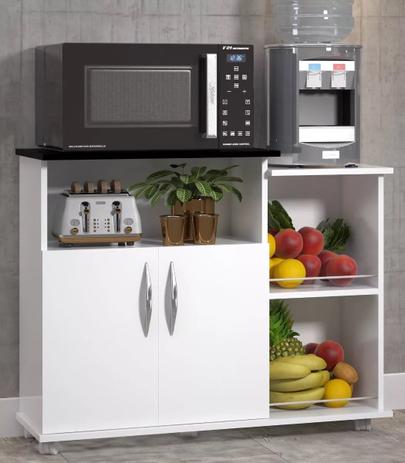 Armário Balcão Multiuso 2 Portas 1 Nicho 2 Espaços para Frutas Branco - Tampo Preto - Magazine Rm Menor preço em Armário Balcão Multiuso 2 Portas 1 Nicho 2 Espaços para Frutas Branco - Tampo Preto - Magazine Rm