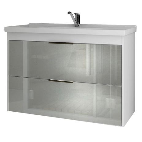 Armário Banheiro 80cm com Pia Marmore sintetico 1 Porta Vidro Lavanda MGM Branco - Mgm Moveis Menor preço em Armário Banheiro 80cm com Pia Marmore sintetico 1 Porta Vidro Lavanda MGM Branco - Mgm Moveis