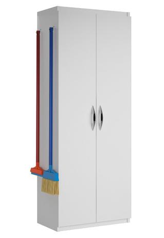 Armário Branco 2 Portas 2 Ganchos p/ Vassouras Lavanderia - Clickforte Menor preço em Armário Branco 2 Portas 2 Ganchos p/ Vassouras Lavanderia - Clickforte