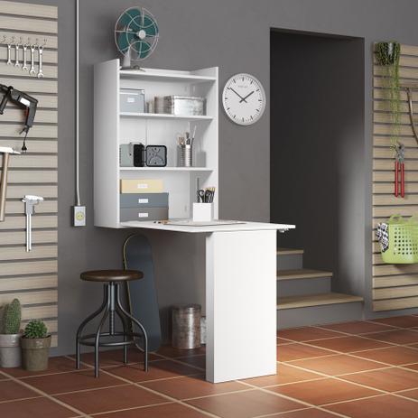 Armario Com Mesa Dobrável de Parede Branco Premium - Multimóveis Menor preço em Armario Com Mesa Dobrável de Parede Branco Premium - Multimóveis