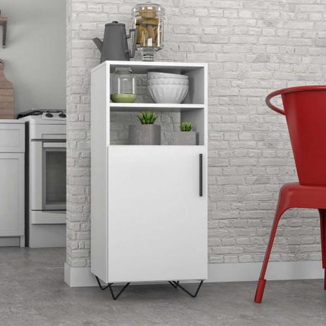 Armário de cozinha 1 porta bmu169 branco/preto - brv móveis - Brv - móveis Menor preço em Armário de cozinha 1 porta bmu169 branco/preto - brv móveis - Brv - móveis