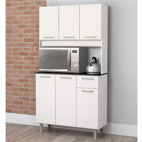 Armário de Cozinha 6 Portas 1 Gaveta Pop Zanzini Branco Lacca Menor preço em Armário de Cozinha 6 Portas 1 Gaveta Pop Zanzini Branco Lacca