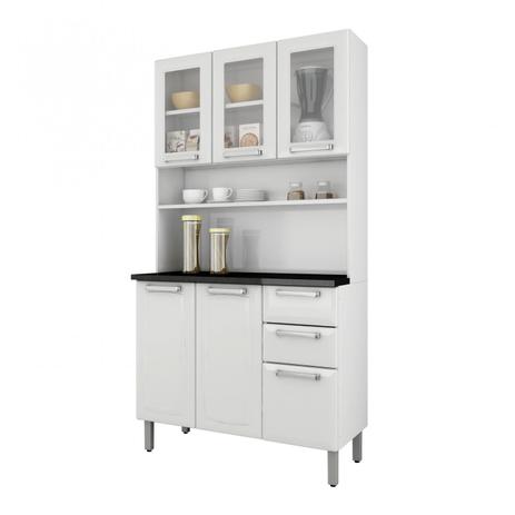 Armário de Cozinha 6 Portas 3 de Vidro 2 Gavetas Regina Itatiaia Branco Menor preço em Armário de Cozinha 6 Portas 3 de Vidro 2 Gavetas Regina Itatiaia Branco