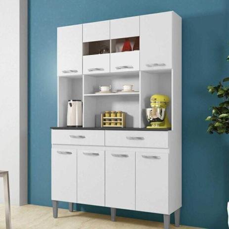 Armário de Cozinha 8 Portas 2 Gavetas Ônix CHF Branco Menor preço em Armário de Cozinha 8 Portas 2 Gavetas Ônix CHF Branco