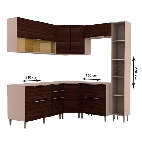 Armário de Cozinha Kit 8 Peças Elegance Ártico Capuccino Incorplac Menor preço em Armário de Cozinha Kit 8 Peças Elegance Ártico Capuccino Incorplac