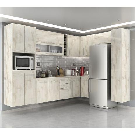 Armário de Cozinha Modulada Jaspe 12 peças - Nevado - Ws Menor preço em Armário de Cozinha Modulada Jaspe 12 peças - Nevado - Ws