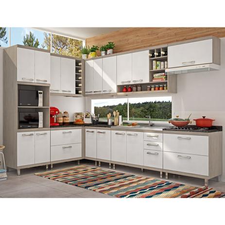 Armário de Cozinha Modulado Sabrina 360x202 Cm 6 Peças mdp Preto menu no  Shoptime